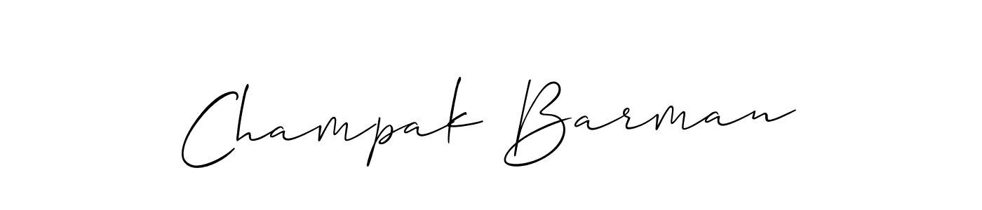 It looks lik you need a new signature style for name Champak Barman. Design unique handwritten (Allison_Script) signature with our free signature maker in just a few clicks. Champak Barman signature style 2 images and pictures png