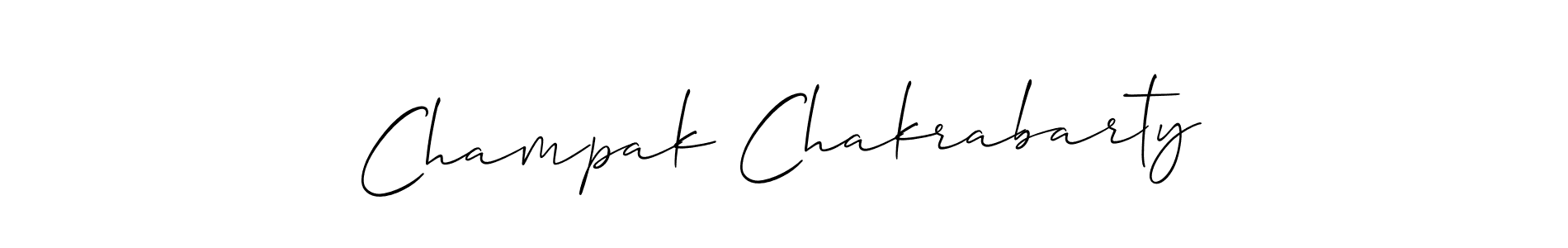 Create a beautiful signature design for name Champak Chakrabarty. With this signature (Allison_Script) fonts, you can make a handwritten signature for free. Champak Chakrabarty signature style 2 images and pictures png