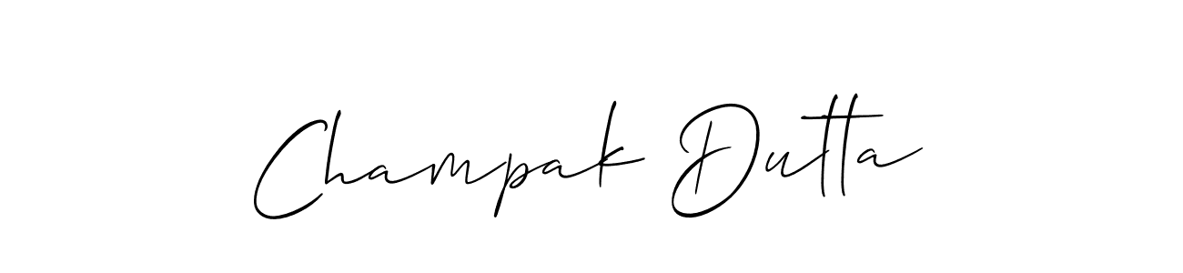 How to make Champak Dutta name signature. Use Allison_Script style for creating short signs online. This is the latest handwritten sign. Champak Dutta signature style 2 images and pictures png