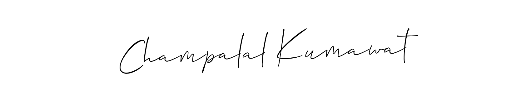 Create a beautiful signature design for name Champalal Kumawat. With this signature (Allison_Script) fonts, you can make a handwritten signature for free. Champalal Kumawat signature style 2 images and pictures png