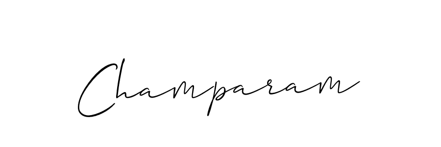 How to make Champaram signature? Allison_Script is a professional autograph style. Create handwritten signature for Champaram name. Champaram signature style 2 images and pictures png