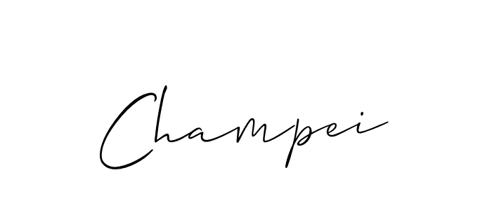 Make a beautiful signature design for name Champei. With this signature (Allison_Script) style, you can create a handwritten signature for free. Champei signature style 2 images and pictures png