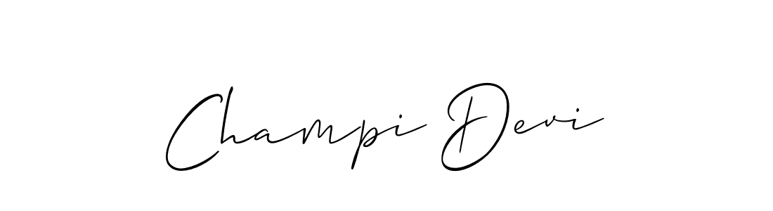 Similarly Allison_Script is the best handwritten signature design. Signature creator online .You can use it as an online autograph creator for name Champi Devi. Champi Devi signature style 2 images and pictures png