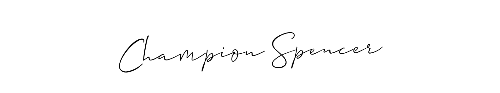 Champion Spencer stylish signature style. Best Handwritten Sign (Allison_Script) for my name. Handwritten Signature Collection Ideas for my name Champion Spencer. Champion Spencer signature style 2 images and pictures png