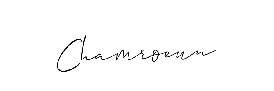 Make a beautiful signature design for name Chamroeun. With this signature (Allison_Script) style, you can create a handwritten signature for free. Chamroeun signature style 2 images and pictures png