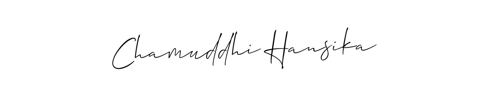 Similarly Allison_Script is the best handwritten signature design. Signature creator online .You can use it as an online autograph creator for name Chamuddhi Hansika. Chamuddhi Hansika signature style 2 images and pictures png