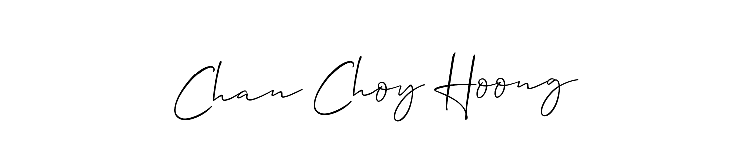 Create a beautiful signature design for name Chan Choy Hoong. With this signature (Allison_Script) fonts, you can make a handwritten signature for free. Chan Choy Hoong signature style 2 images and pictures png