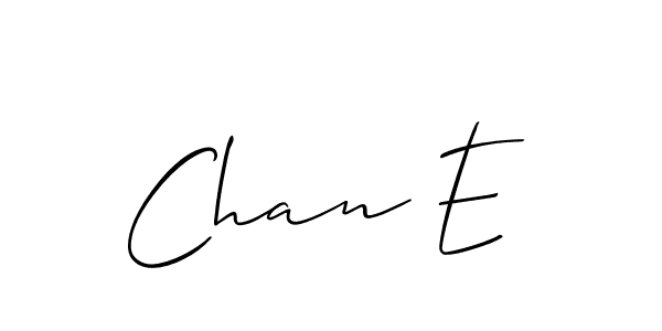 The best way (Allison_Script) to make a short signature is to pick only two or three words in your name. The name Chan E include a total of six letters. For converting this name. Chan E signature style 2 images and pictures png