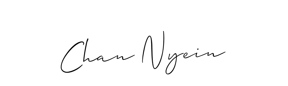 Use a signature maker to create a handwritten signature online. With this signature software, you can design (Allison_Script) your own signature for name Chan Nyein. Chan Nyein signature style 2 images and pictures png