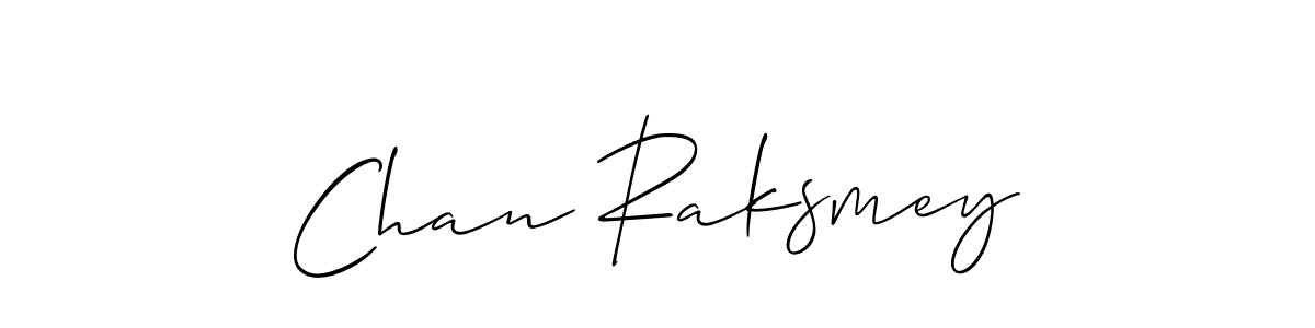Use a signature maker to create a handwritten signature online. With this signature software, you can design (Allison_Script) your own signature for name Chan Raksmey. Chan Raksmey signature style 2 images and pictures png