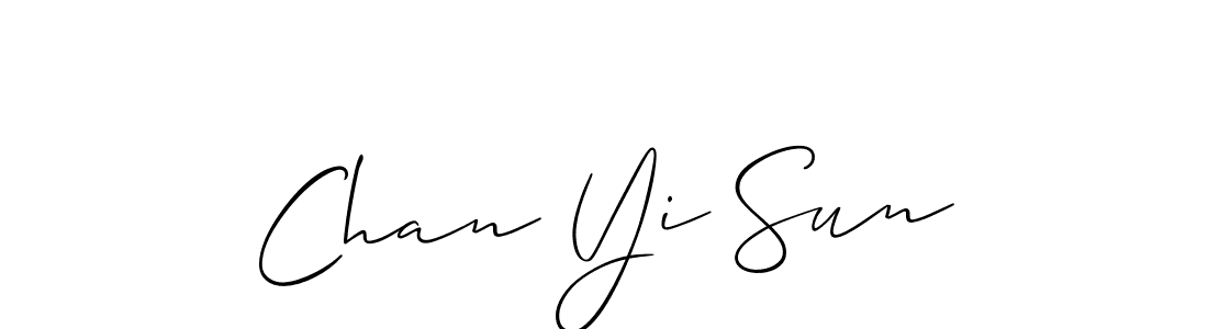 It looks lik you need a new signature style for name Chan Yi Sun. Design unique handwritten (Allison_Script) signature with our free signature maker in just a few clicks. Chan Yi Sun signature style 2 images and pictures png