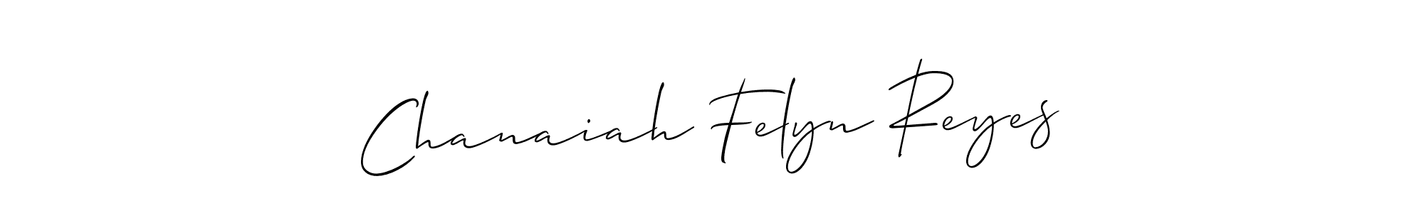 You should practise on your own different ways (Allison_Script) to write your name (Chanaiah Felyn Reyes) in signature. don't let someone else do it for you. Chanaiah Felyn Reyes signature style 2 images and pictures png