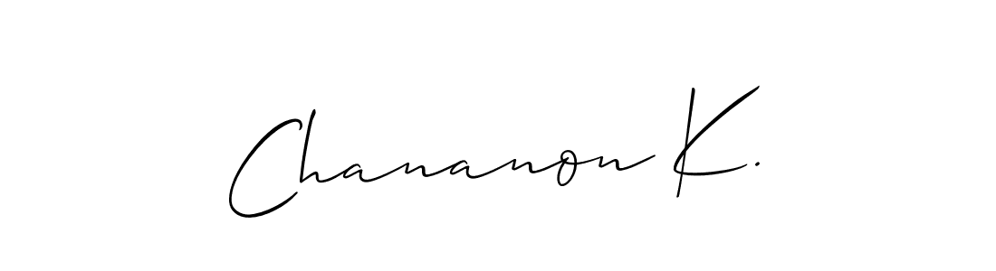 if you are searching for the best signature style for your name Chananon K.. so please give up your signature search. here we have designed multiple signature styles  using Allison_Script. Chananon K. signature style 2 images and pictures png