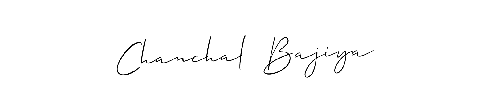 This is the best signature style for the Chanchal  Bajiya name. Also you like these signature font (Allison_Script). Mix name signature. Chanchal  Bajiya signature style 2 images and pictures png