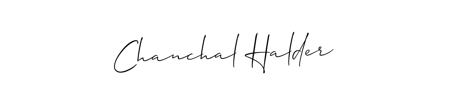 Also we have Chanchal Halder name is the best signature style. Create professional handwritten signature collection using Allison_Script autograph style. Chanchal Halder signature style 2 images and pictures png