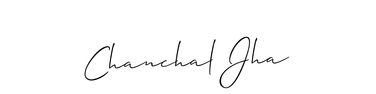 Design your own signature with our free online signature maker. With this signature software, you can create a handwritten (Allison_Script) signature for name Chanchal Jha. Chanchal Jha signature style 2 images and pictures png