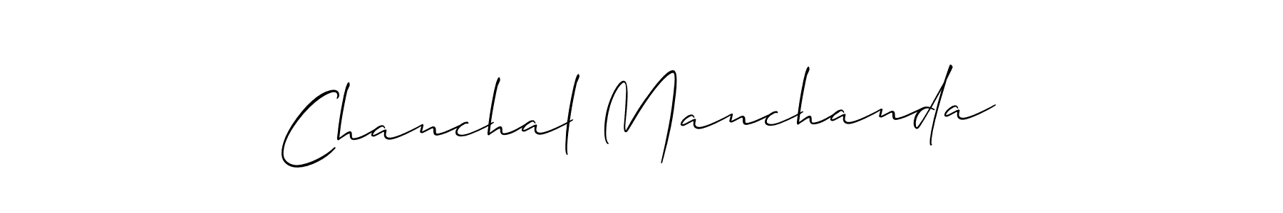 You should practise on your own different ways (Allison_Script) to write your name (Chanchal Manchanda) in signature. don't let someone else do it for you. Chanchal Manchanda signature style 2 images and pictures png