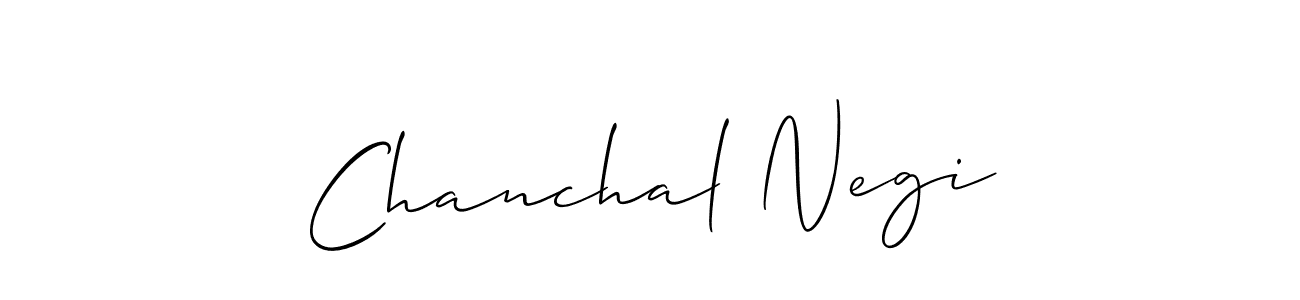 Design your own signature with our free online signature maker. With this signature software, you can create a handwritten (Allison_Script) signature for name Chanchal Negi. Chanchal Negi signature style 2 images and pictures png