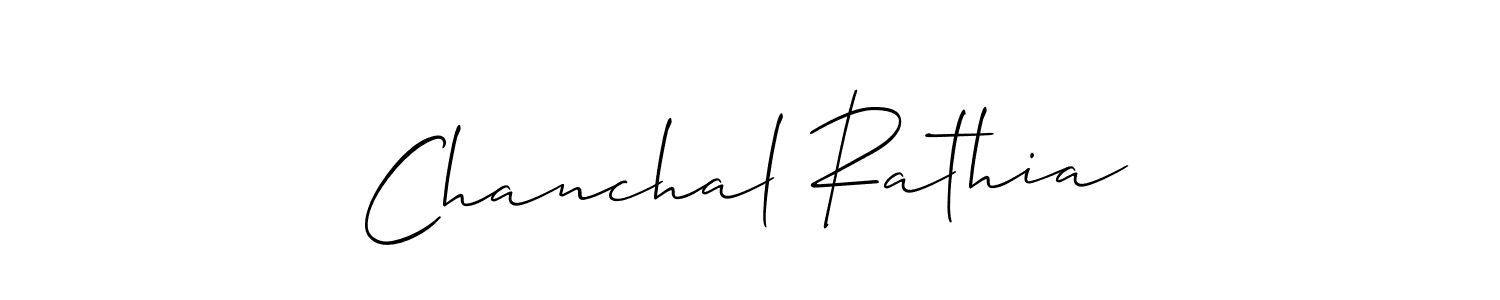 Create a beautiful signature design for name Chanchal Rathia. With this signature (Allison_Script) fonts, you can make a handwritten signature for free. Chanchal Rathia signature style 2 images and pictures png