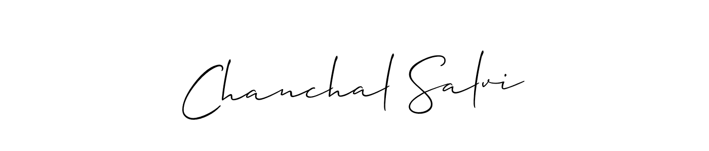 How to make Chanchal Salvi name signature. Use Allison_Script style for creating short signs online. This is the latest handwritten sign. Chanchal Salvi signature style 2 images and pictures png