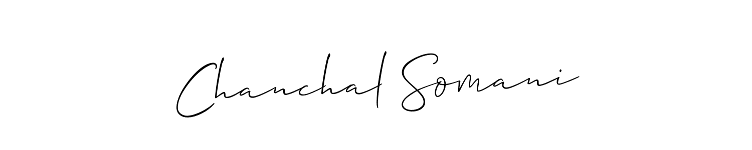 Make a short Chanchal Somani signature style. Manage your documents anywhere anytime using Allison_Script. Create and add eSignatures, submit forms, share and send files easily. Chanchal Somani signature style 2 images and pictures png
