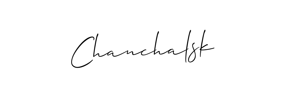 It looks lik you need a new signature style for name Chanchalsk. Design unique handwritten (Allison_Script) signature with our free signature maker in just a few clicks. Chanchalsk signature style 2 images and pictures png