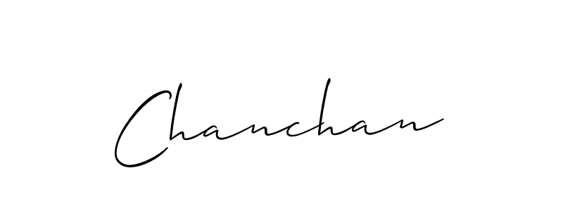 How to make Chanchan signature? Allison_Script is a professional autograph style. Create handwritten signature for Chanchan name. Chanchan signature style 2 images and pictures png