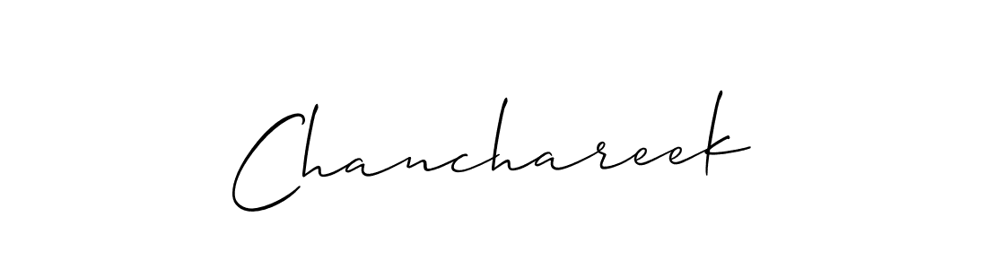 The best way (Allison_Script) to make a short signature is to pick only two or three words in your name. The name Chanchareek include a total of six letters. For converting this name. Chanchareek signature style 2 images and pictures png