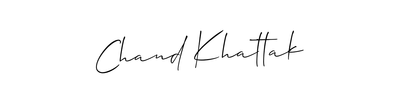 Allison_Script is a professional signature style that is perfect for those who want to add a touch of class to their signature. It is also a great choice for those who want to make their signature more unique. Get Chand Khattak name to fancy signature for free. Chand Khattak signature style 2 images and pictures png