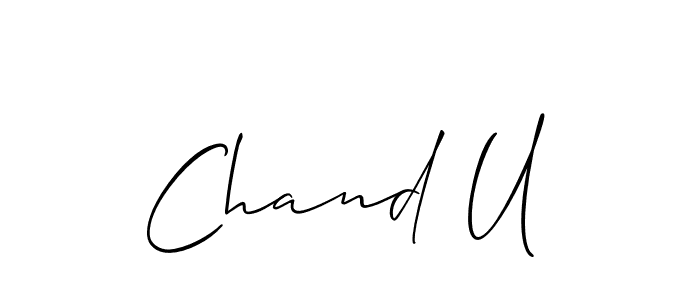 if you are searching for the best signature style for your name Chand U. so please give up your signature search. here we have designed multiple signature styles  using Allison_Script. Chand U signature style 2 images and pictures png