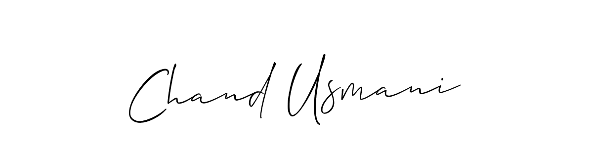 if you are searching for the best signature style for your name Chand Usmani. so please give up your signature search. here we have designed multiple signature styles  using Allison_Script. Chand Usmani signature style 2 images and pictures png