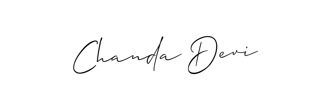 Use a signature maker to create a handwritten signature online. With this signature software, you can design (Allison_Script) your own signature for name Chanda Devi. Chanda Devi signature style 2 images and pictures png