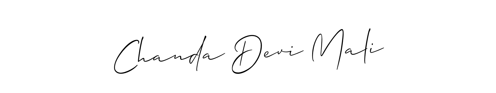 You should practise on your own different ways (Allison_Script) to write your name (Chanda Devi Mali) in signature. don't let someone else do it for you. Chanda Devi Mali signature style 2 images and pictures png