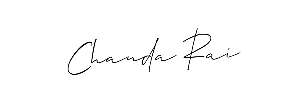 How to make Chanda Rai name signature. Use Allison_Script style for creating short signs online. This is the latest handwritten sign. Chanda Rai signature style 2 images and pictures png