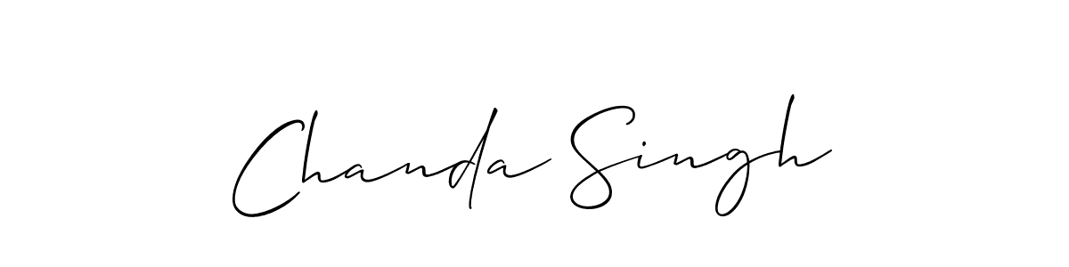 You should practise on your own different ways (Allison_Script) to write your name (Chanda Singh) in signature. don't let someone else do it for you. Chanda Singh signature style 2 images and pictures png