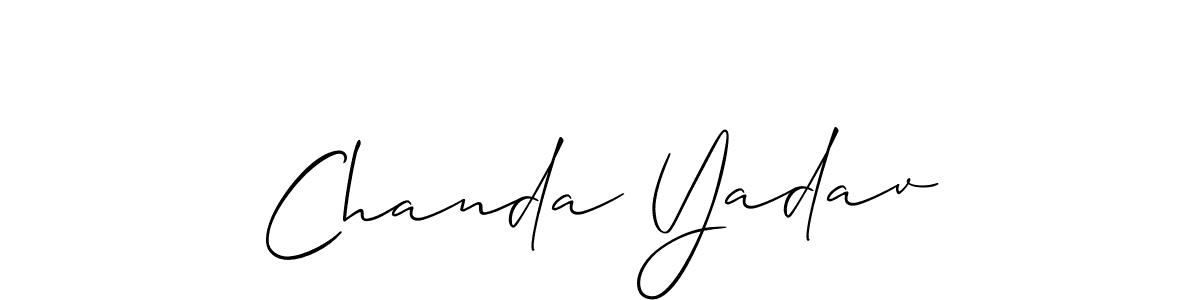 You should practise on your own different ways (Allison_Script) to write your name (Chanda Yadav) in signature. don't let someone else do it for you. Chanda Yadav signature style 2 images and pictures png