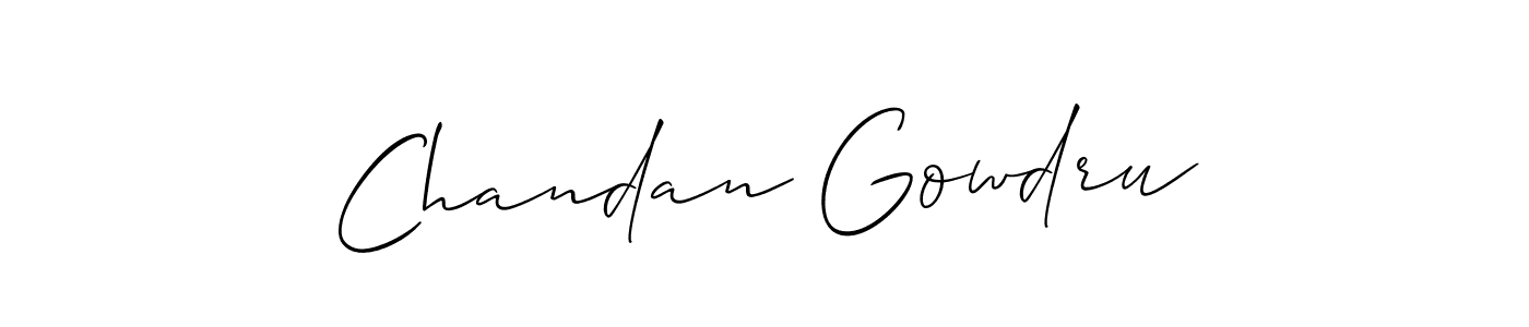Make a beautiful signature design for name Chandan Gowdru. With this signature (Allison_Script) style, you can create a handwritten signature for free. Chandan Gowdru signature style 2 images and pictures png