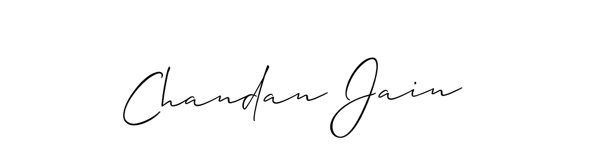 How to make Chandan Jain name signature. Use Allison_Script style for creating short signs online. This is the latest handwritten sign. Chandan Jain signature style 2 images and pictures png