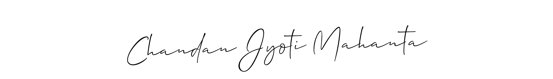 Make a beautiful signature design for name Chandan Jyoti Mahanta. With this signature (Allison_Script) style, you can create a handwritten signature for free. Chandan Jyoti Mahanta signature style 2 images and pictures png