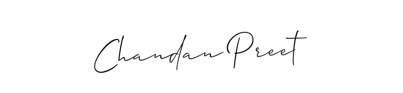 You should practise on your own different ways (Allison_Script) to write your name (Chandan Preet) in signature. don't let someone else do it for you. Chandan Preet signature style 2 images and pictures png