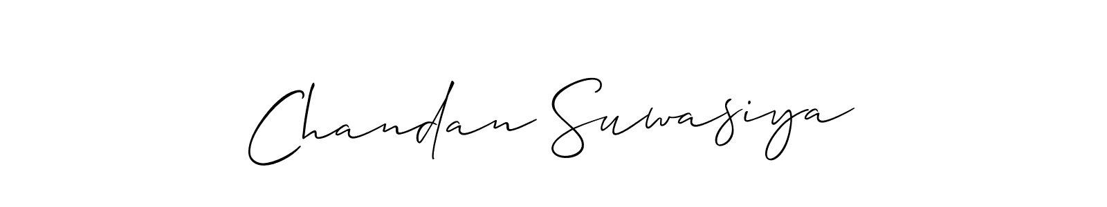 if you are searching for the best signature style for your name Chandan Suwasiya. so please give up your signature search. here we have designed multiple signature styles  using Allison_Script. Chandan Suwasiya signature style 2 images and pictures png