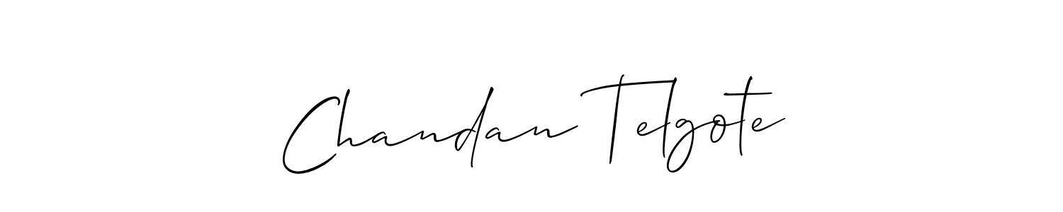 The best way (Allison_Script) to make a short signature is to pick only two or three words in your name. The name Chandan Telgote include a total of six letters. For converting this name. Chandan Telgote signature style 2 images and pictures png