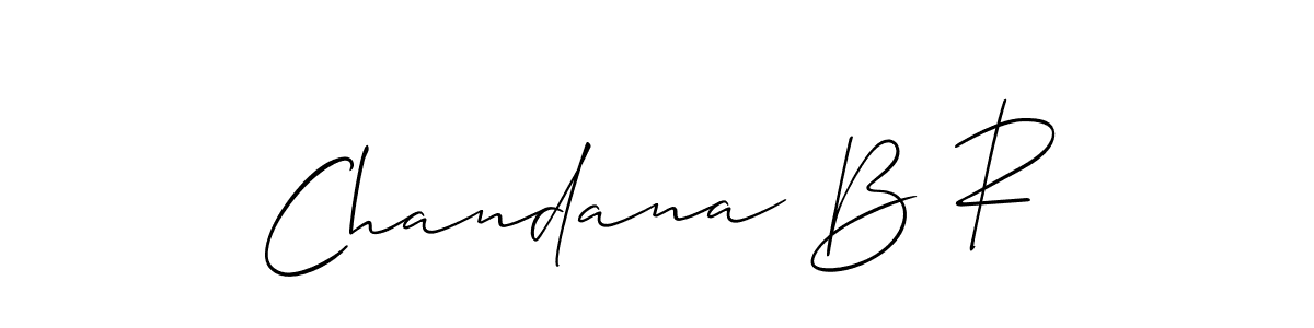 Use a signature maker to create a handwritten signature online. With this signature software, you can design (Allison_Script) your own signature for name Chandana B R. Chandana B R signature style 2 images and pictures png