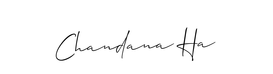 Make a beautiful signature design for name Chandana Ha. With this signature (Allison_Script) style, you can create a handwritten signature for free. Chandana Ha signature style 2 images and pictures png