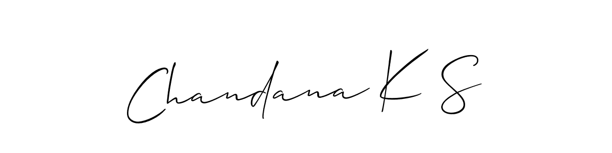 Also You can easily find your signature by using the search form. We will create Chandana K S name handwritten signature images for you free of cost using Allison_Script sign style. Chandana K S signature style 2 images and pictures png