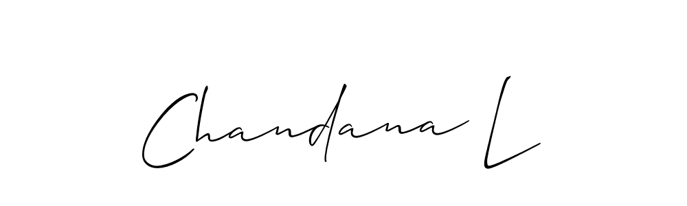 It looks lik you need a new signature style for name Chandana L. Design unique handwritten (Allison_Script) signature with our free signature maker in just a few clicks. Chandana L signature style 2 images and pictures png