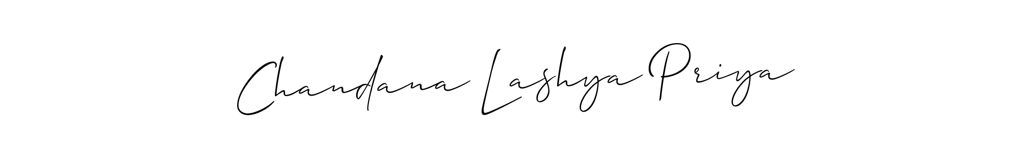 How to make Chandana Lashya Priya name signature. Use Allison_Script style for creating short signs online. This is the latest handwritten sign. Chandana Lashya Priya signature style 2 images and pictures png
