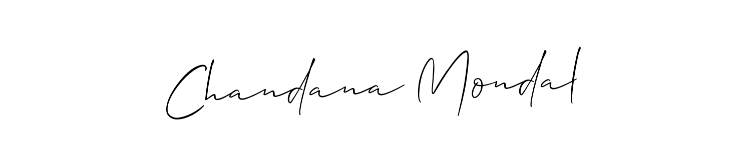 Make a short Chandana Mondal signature style. Manage your documents anywhere anytime using Allison_Script. Create and add eSignatures, submit forms, share and send files easily. Chandana Mondal signature style 2 images and pictures png