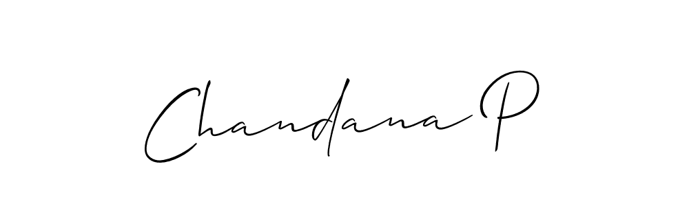 Make a beautiful signature design for name Chandana P. With this signature (Allison_Script) style, you can create a handwritten signature for free. Chandana P signature style 2 images and pictures png