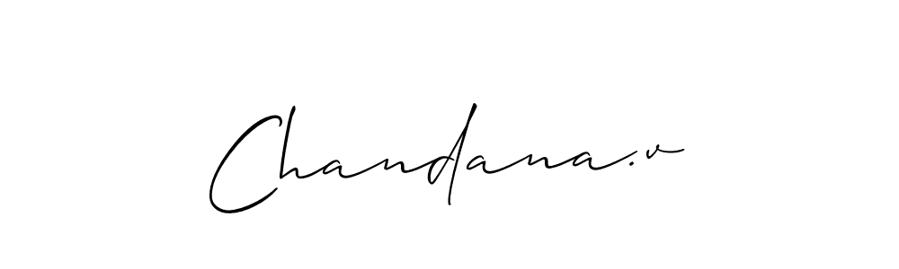Use a signature maker to create a handwritten signature online. With this signature software, you can design (Allison_Script) your own signature for name Chandana.v. Chandana.v signature style 2 images and pictures png